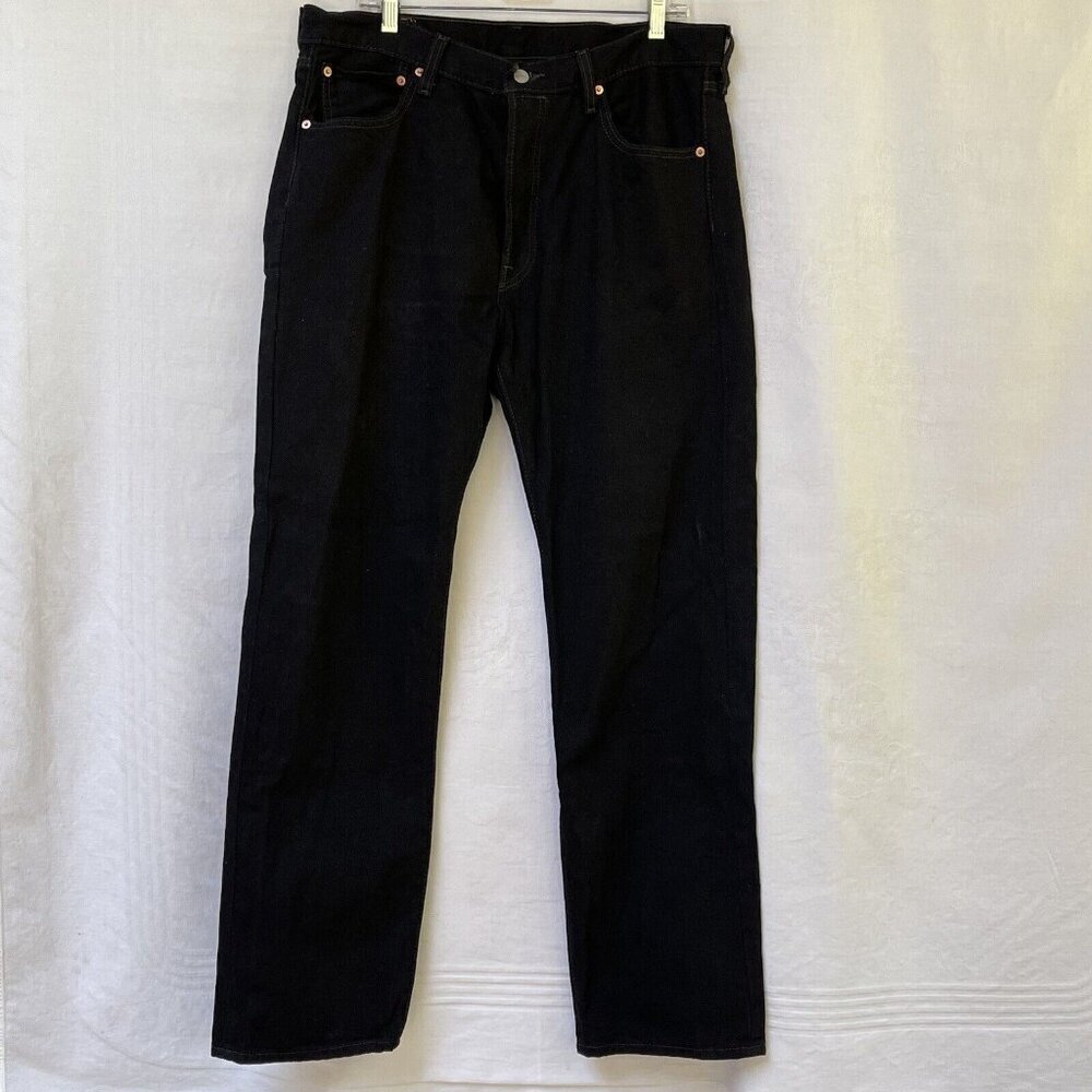 Levis 501 Black Jeans Mens 36 X‎ 32 Regular FIt Casual Dark Wash Travel Vacation